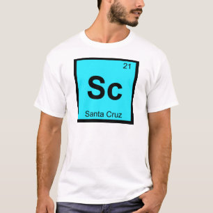 T-shirt Sc - Cidade de Santa Cruz Califórnia Símbolo Quími
