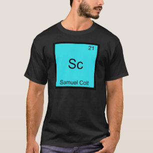 T-shirt Sc - Samuel Colt Símbolo de Elemento Químico Engra