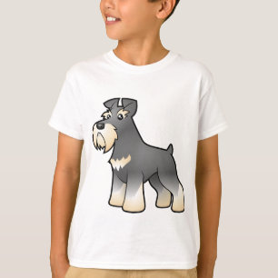 T-shirt Schnauzer gigante/padrão/diminuto dos desenhos
