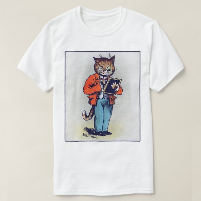 T-shirt Scholarly Cat, Louis Wain (Frente do Design)