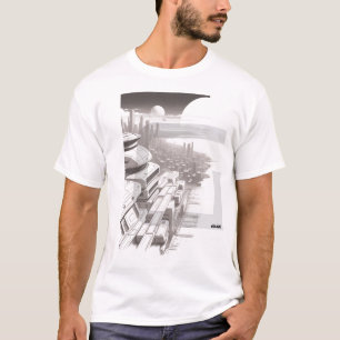 T-shirt Sci-Fi que atravessa a frente do Universo
