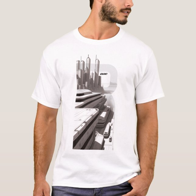 T-shirt Sci-Fi que atravessa a frente do Universo  (Frente)