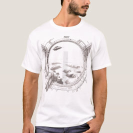 T-shirt Sci-Fi que atravessa a frente do Universo
