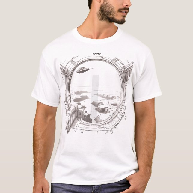 T-shirt Sci-Fi que atravessa a frente do Universo  (Frente)