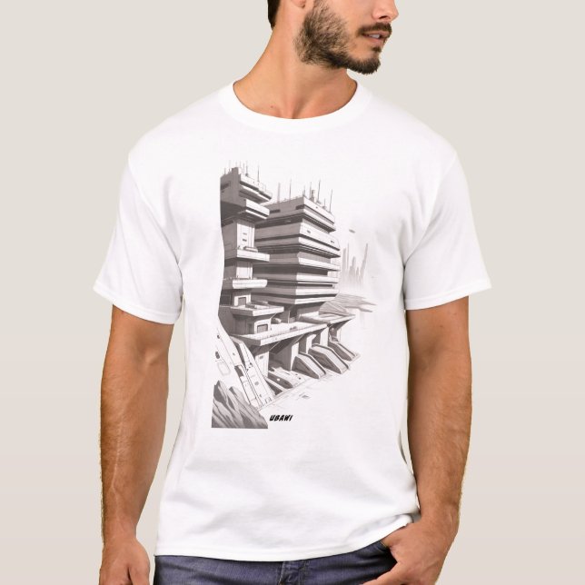 T-shirt Sci-Fi que atravessa a frente do Universo  (Frente)