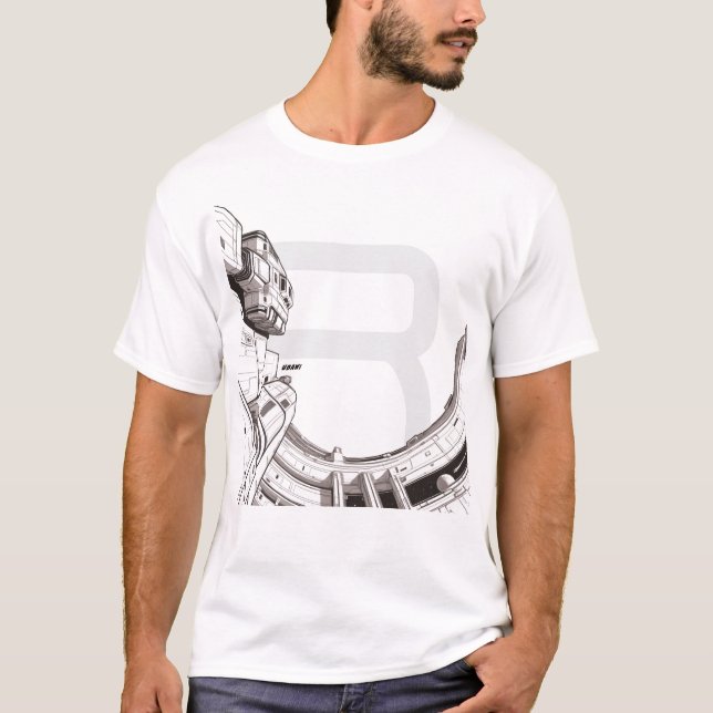 T-shirt Sci-Fi que atravessa a frente do Universo  (Frente)