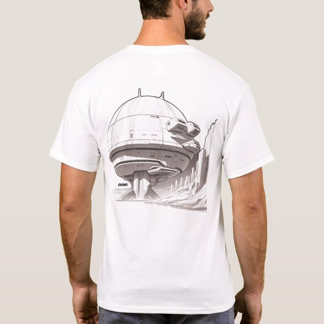 T-shirt Sci-Fi que atravessa o Universo 01 C de tr (Verso)
