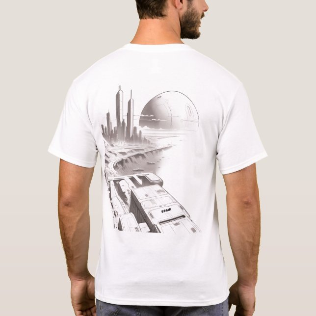 T-shirt Sci-Fi que atravessa o Universo 01 D (Verso)