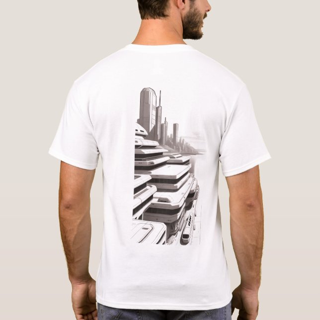 T-shirt Sci-Fi que atravessa o Universo 01 F (Verso)