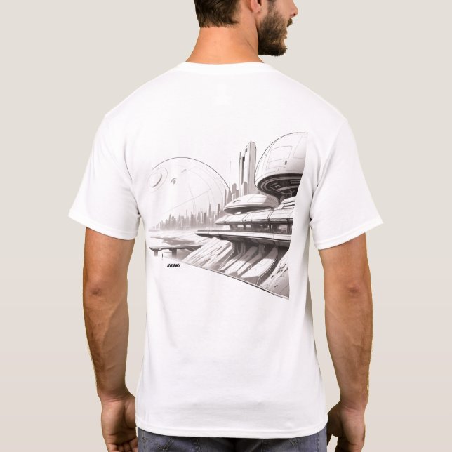 T-shirt Sci-Fi que atravessa o Universo 01 H (Verso)