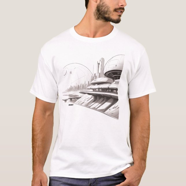 T-shirt Sci-Fi que atravessa o Universo 01 H front (Frente)