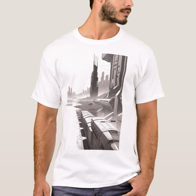 T-shirt Sci-Fi que atravessa o Universo 01 I à fre (Frente)