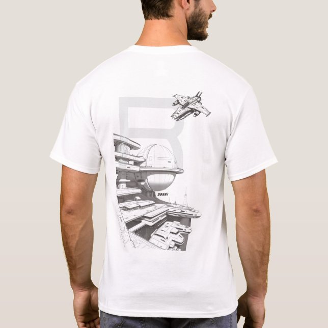 T-shirt Sci-Fi que atravessa o Universo 02 C (Verso)