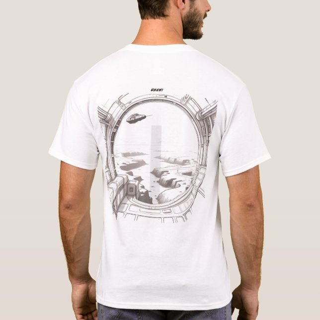 T-shirt Sci-Fi que atravessa o Universo 02 G atrás (Verso)