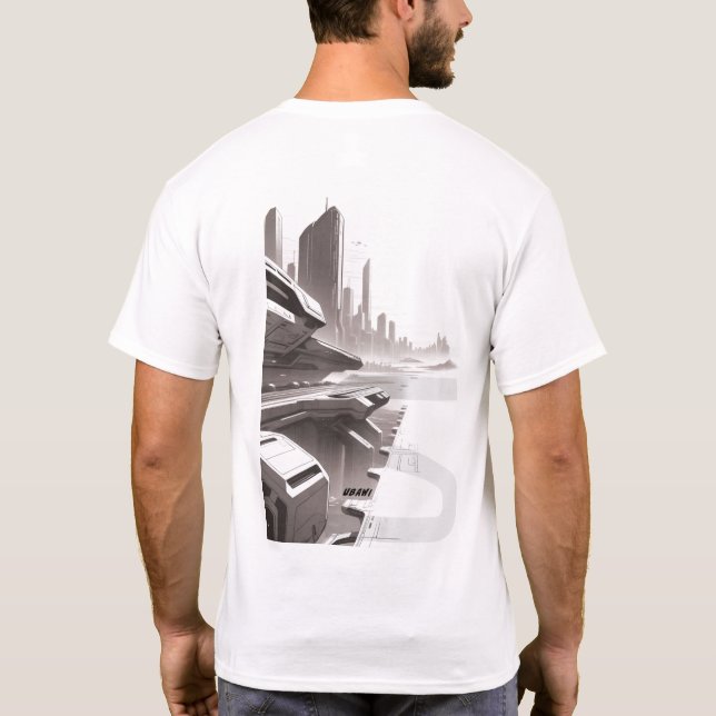 T-shirt Sci-Fi que atravessa o Universo 02 H (Verso)