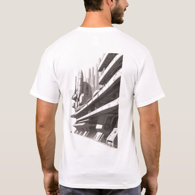 T-shirt Sci-Fi que atravessa o Universo 03 F (Verso)