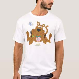 T-shirt Scooby-Doo que admira a flor