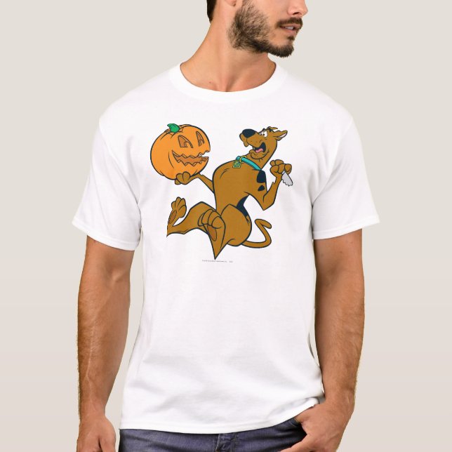 T-shirt Scooby-Doo que cinzela a abóbora (Frente)