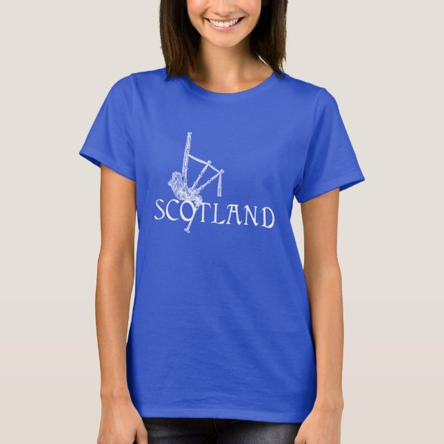 T-shirt Scotland Bagpipe, Scottish Design (Frente)