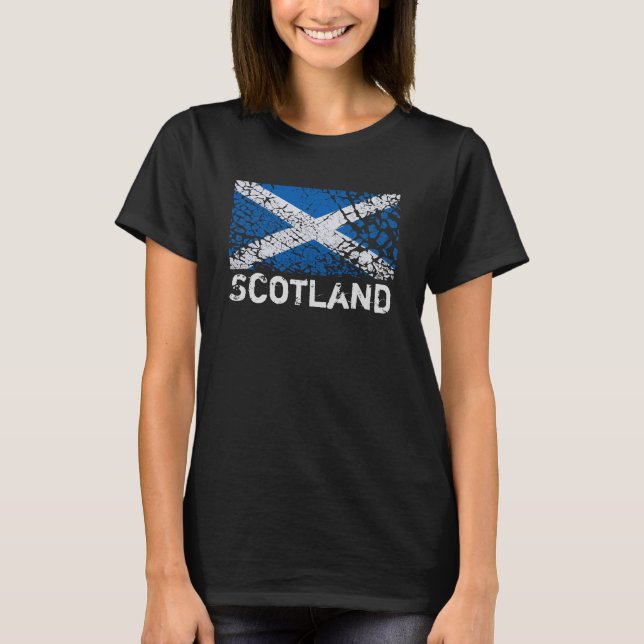 T-shirt Scotland + Bandeira do Scottish do Grunge (Frente)