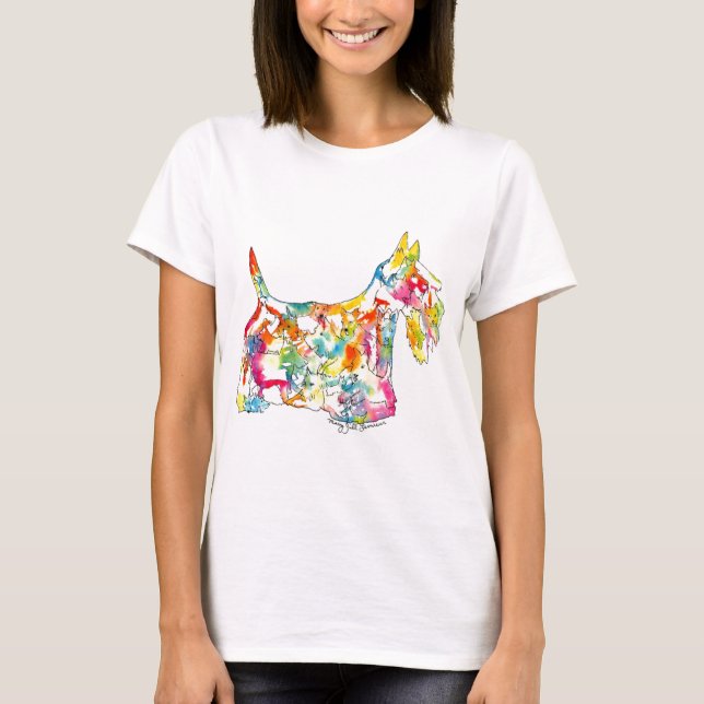 T-shirt Scotties de Brushfolks em um Scotty (Frente)