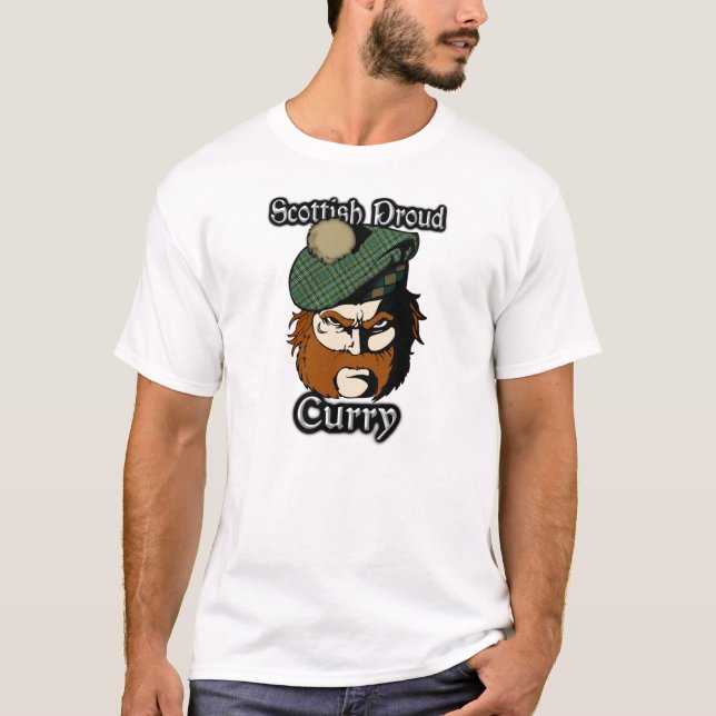 T-shirt Scottish Proud Clan Currie Curry Tartan (Frente)