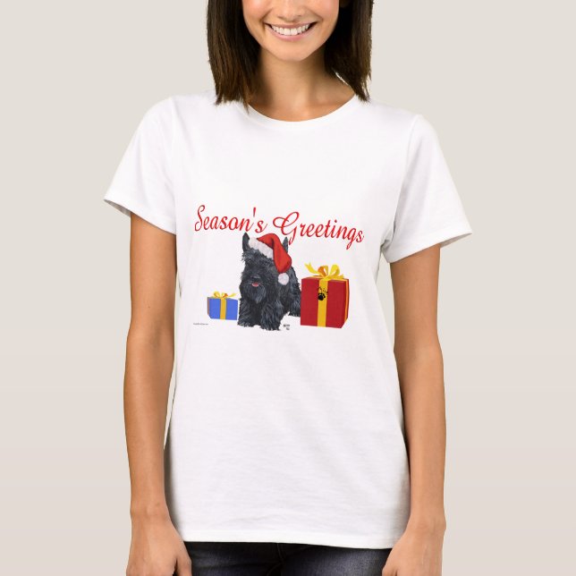 T-shirt Scottish Terrier Christmas (Frente)