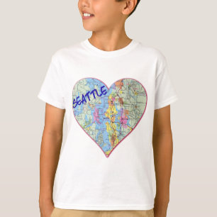 T-shirt Seattle Map Heart