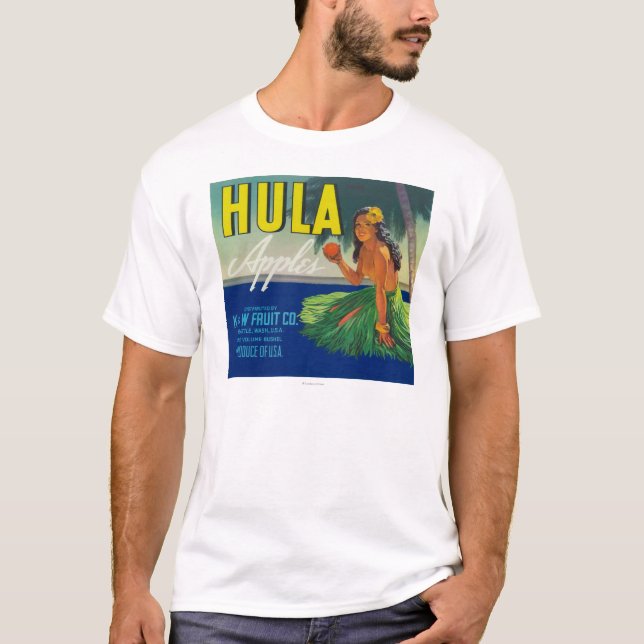 T-shirt Seattle, WashingtonHula Apple etiqueta (Frente)