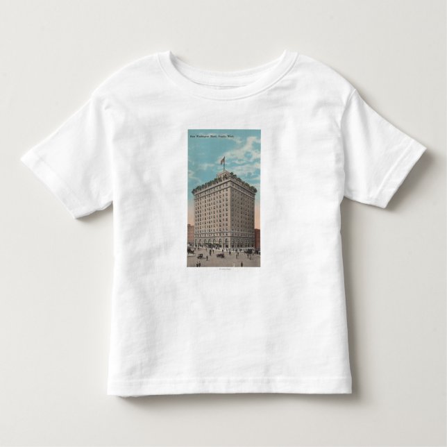 T-shirt Seattle, WAView do hotel de Washington (Frente)