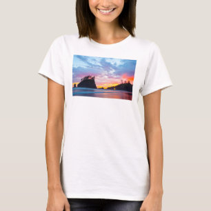 T-shirt Segunda Praia ao pôr do sol, Washington