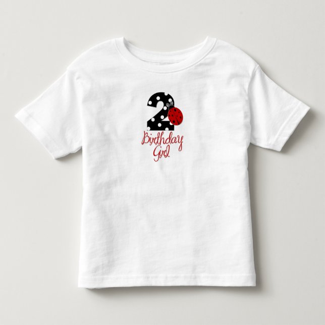 T-shirt segundo aniversário - Ladybug - 2 Lady Bug (Frente)