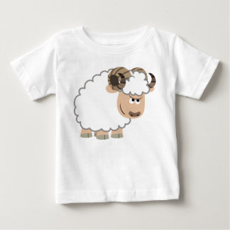 T-shirt seguro bonito do bebê da ram dos desenhos