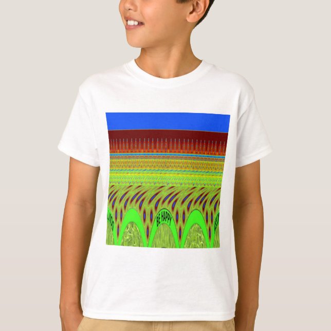 T-shirt Seja feliz Bolinhas Colorida Motif Gift (Frente)