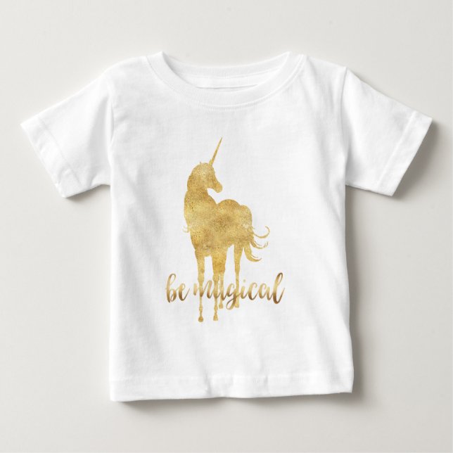 T-shirt Seja um Dourado Unicórnio mágico (Frente)
