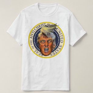 T-shirt Selo Anti-Presidente Trump do Anti-Cristo