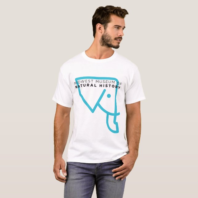 T-shirt sem redução do elefante do MMNH dos homens (Frente Completa)