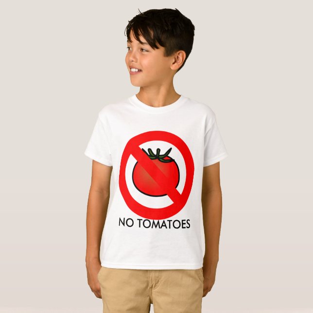 T-Shirt Sem Tomates, Crianças (Frente Completa)