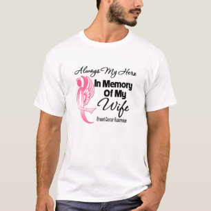 T-shirt Sempre meu herói na esposa da memória - cancro d