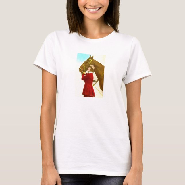 T-shirt Senhora com cavalo (Frente)