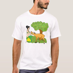 T-shirt Senhora com cervos