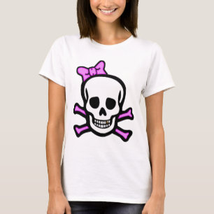 T-shirt Senhora Crânio & Crossbones com dente Dourado