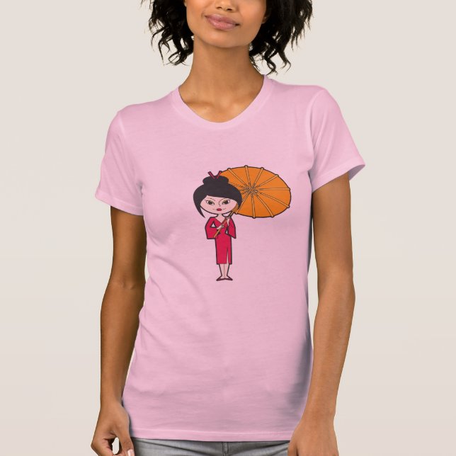 T-shirt Senhora da gueixa dos desenhos animados (Frente)