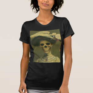 T-shirt Senhora de esqueleto gótico do vintage