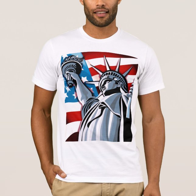 T-shirt Senhora Liberdade Standing Forte & orgulhoso (Frente)
