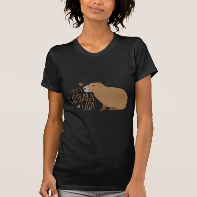 T-shirt senhora louca do capybara (Frente)