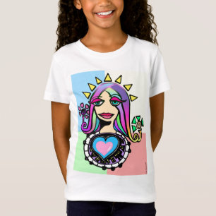 T-shirt Senhora Luz do sol Coração: Versão 3
