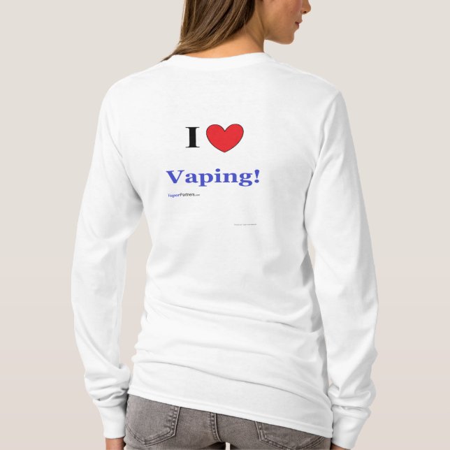 T-shirt Senhoras "eu amo Vaping!" Hoodie (Verso)