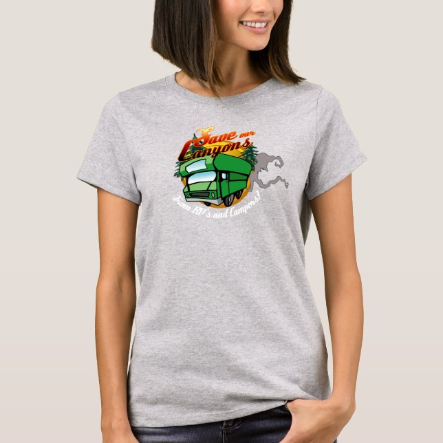 T-shirt Senhoras Salvem Nossos Canyons (Frente)