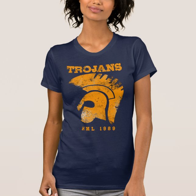 T-shirt Senhoras V profundo Trojan (Frente)